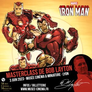 Advertisement for a Masterclass by visiting Marvel icon Bob Layton on Saturday June 3rd